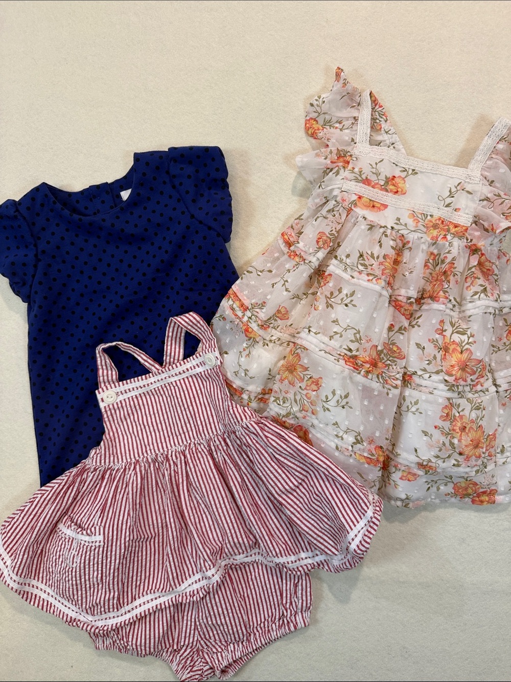 Lot of 3 Girls Summer Dresses Sz 12-18 months EUC Ralph Lauren Set UU